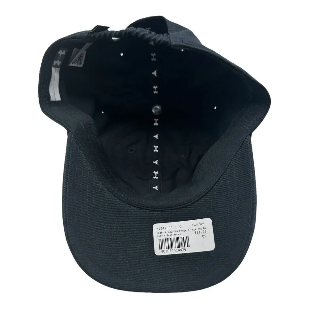 NWT Under Armour Project‎ Rock Black Bull Logo Stretch Fit Youth Kids Hat Cap OS